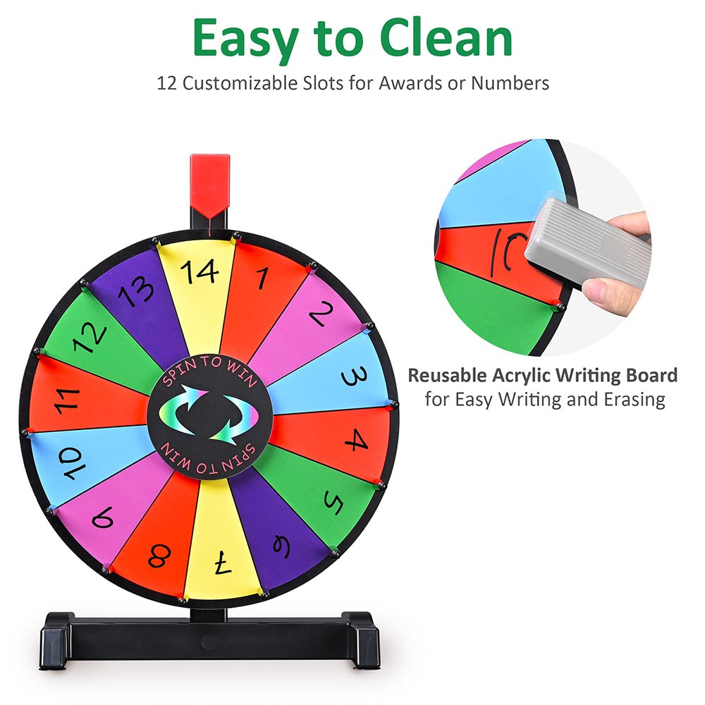 WinSpin Prize Wheel 12 14 Slots Tabletop & Wall Mounted – The Display  Outlet